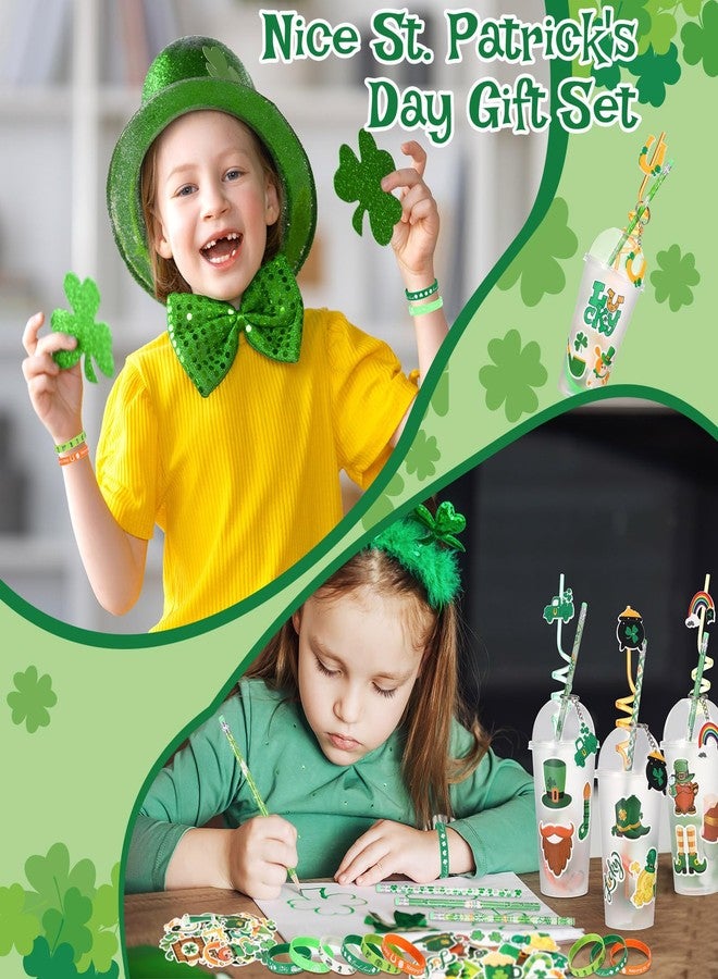 Funnymoom مجموعة هدايا قرطاسية لحفلات عيد القديس باتريك من Funnymoom، 194 قطعة، تتضمن حشوات أكواب، وسلسلة مفاتيح على شكل نبتة البرسيم، وقلم رصاص، وسوار سيليكون، وهدايا للفصول الدراسية، وجوائز ألعاب، ومكافآت مدرسية. - Image 4